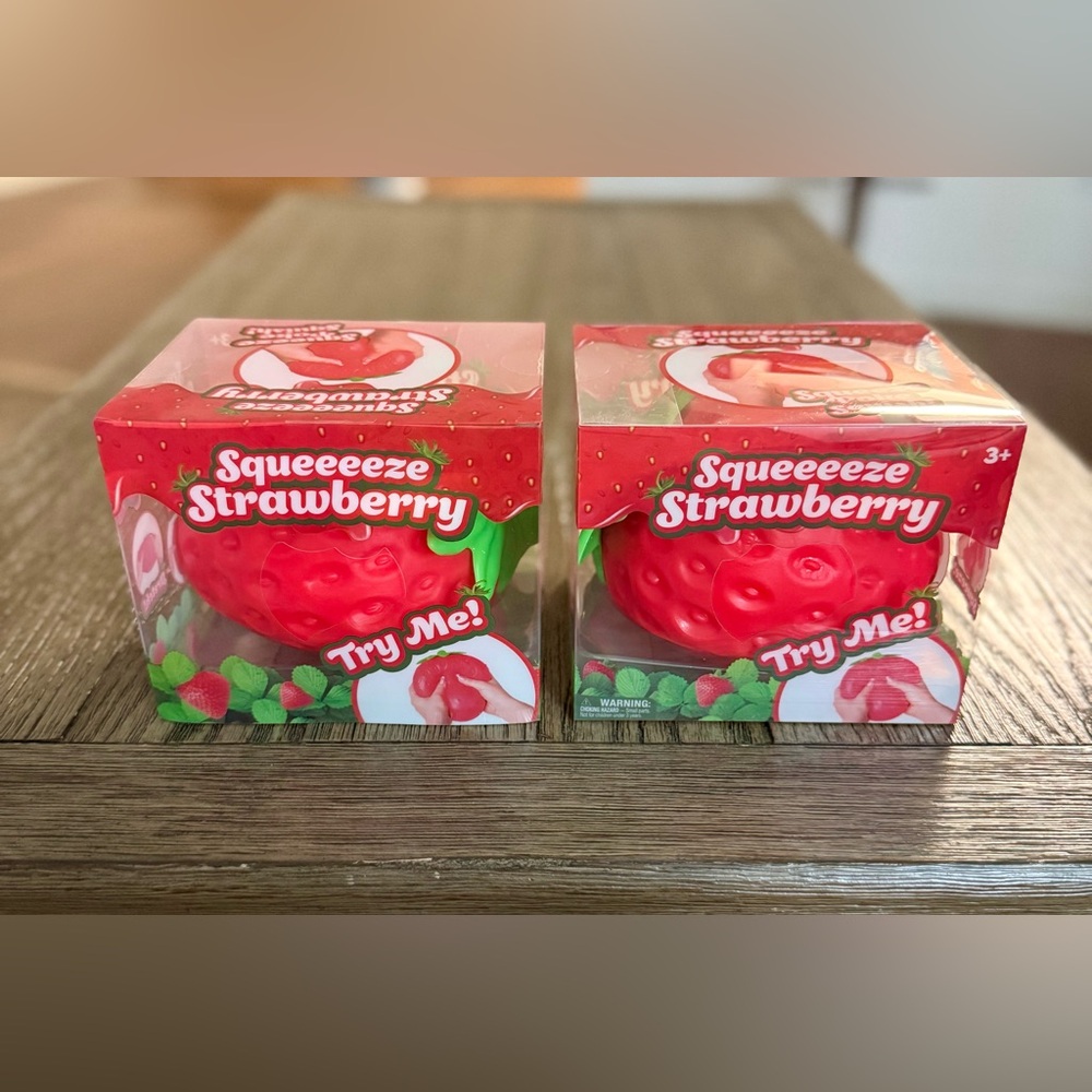 Sunny Days Jumbo Squeezy Strawberry Viral Squishy Novelty Sensory Fidget Toy New